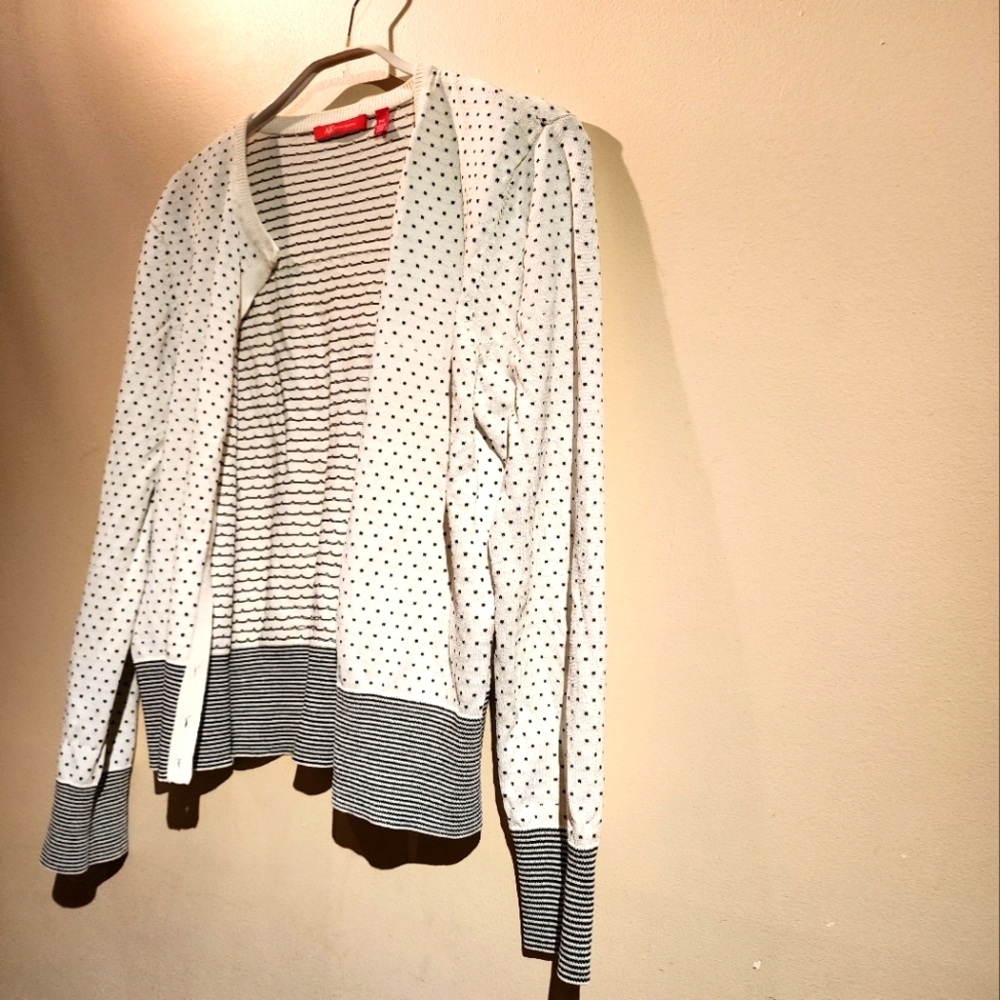 Women's  White Polka Dot   CARDIGAN